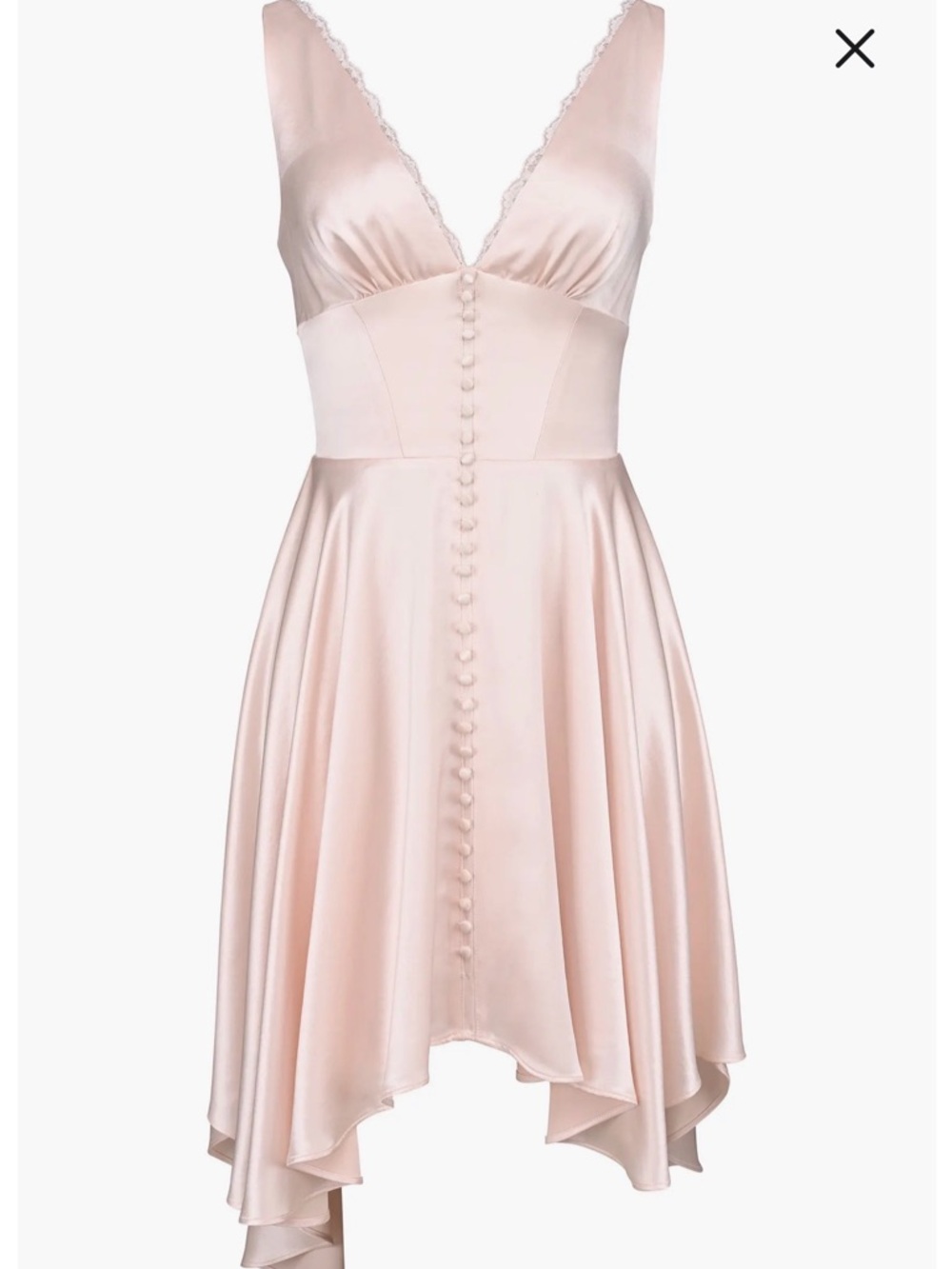 House of CB Pale Pink Asymmetrical Satin Dress - Picture 3 of 3